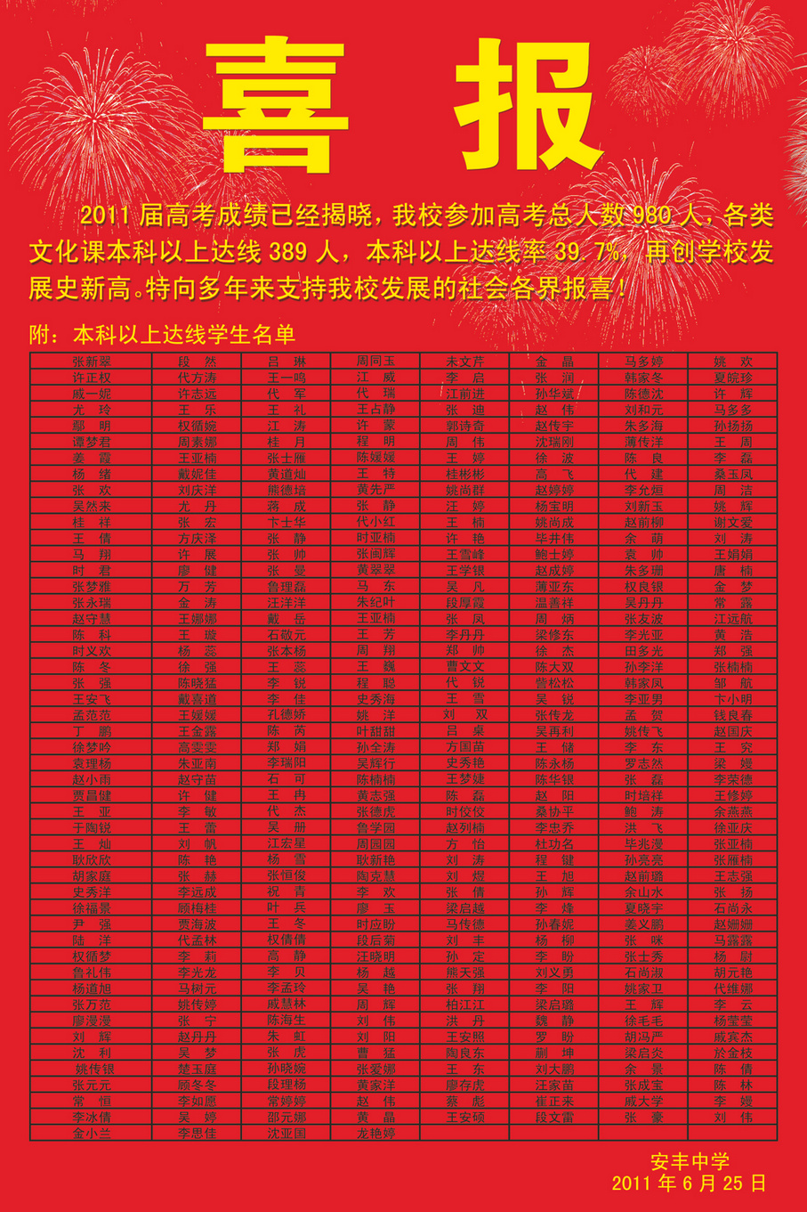 喜报